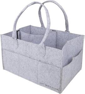 Baby Nappy Diaper Caddy Nursery Storage Wipes Bag Organizer Container (Grey)