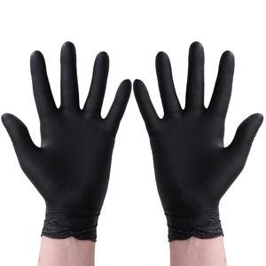 Pack of 100 Disposable Black Nitrile Gloves